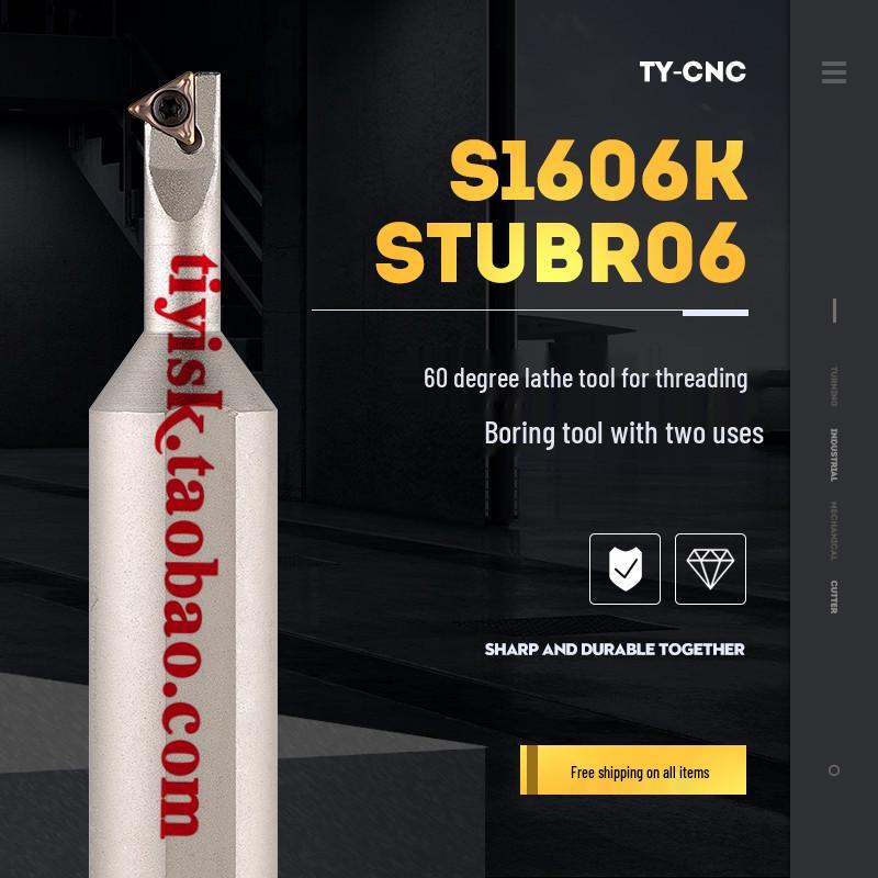 60° Triangular Boring Bar with Threaded Pick-Off for Internal Hole, Model STWBR06/STWCR11.