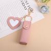 Elegant PU Leather Lipstick Holder Keychain & Backpack Charm