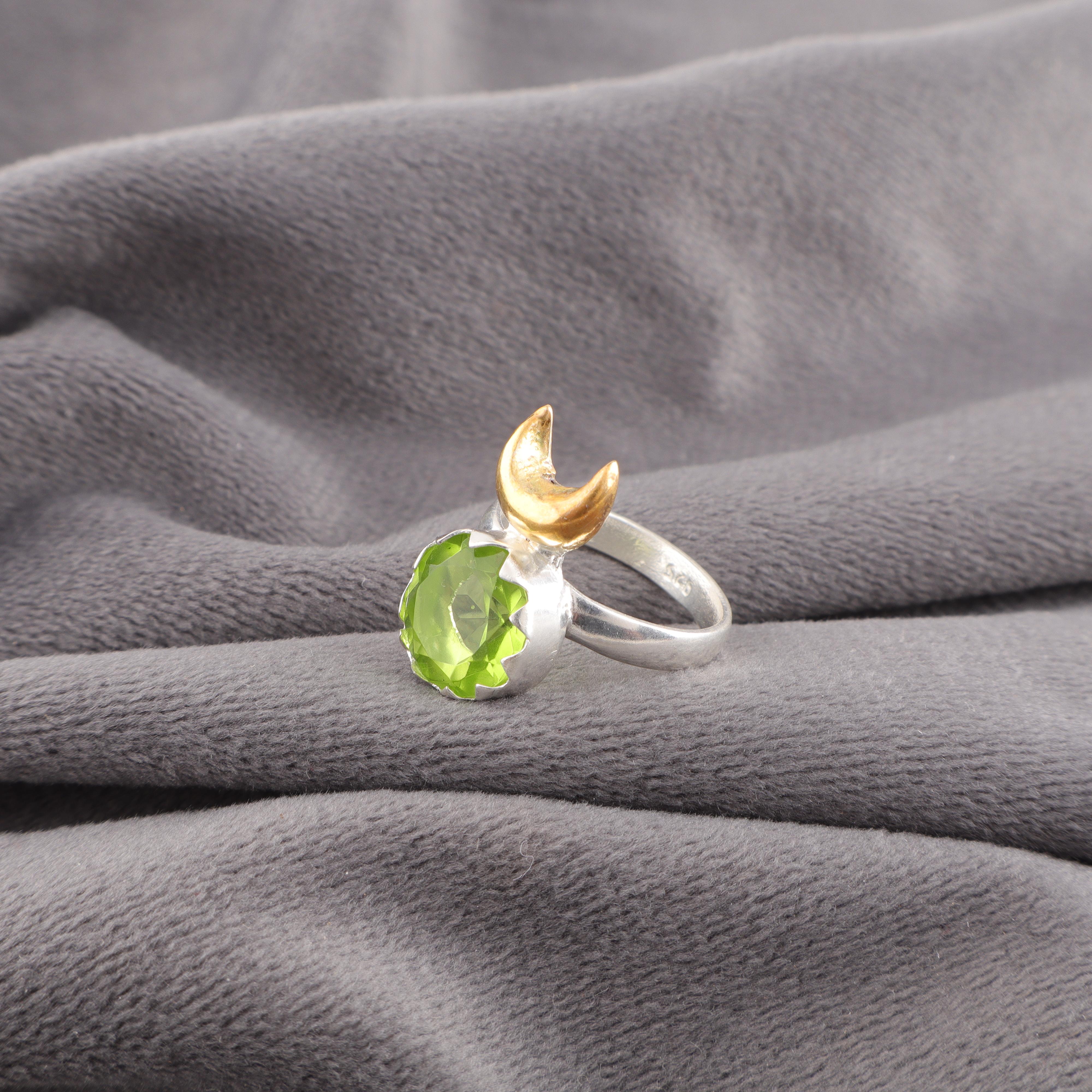 

Ювелирные изделия с перидотом, кольцо из стерлингового серебра 925 пробы, украшения ручной работы, серебряные украшения с перидотом для медитации в подарок на свадьбу 12 зелёный