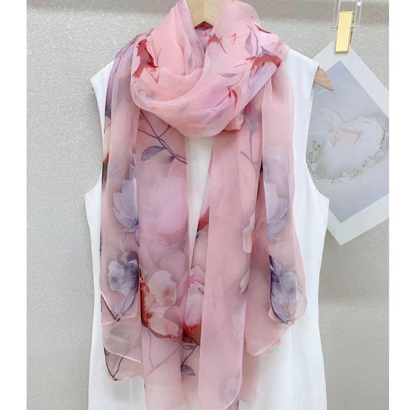 Silk Scarf Foulard Female Headbanda Luxury Hijab Women Warm Pashmina Beach Stoles Scarves Echarpe Shawl Wrap Echarpe Bandana