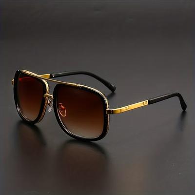 New Fashion Men Big Frame Sunglasses Men Square Metal Sun Glasses Women Retro Glasses High Quality  UV400