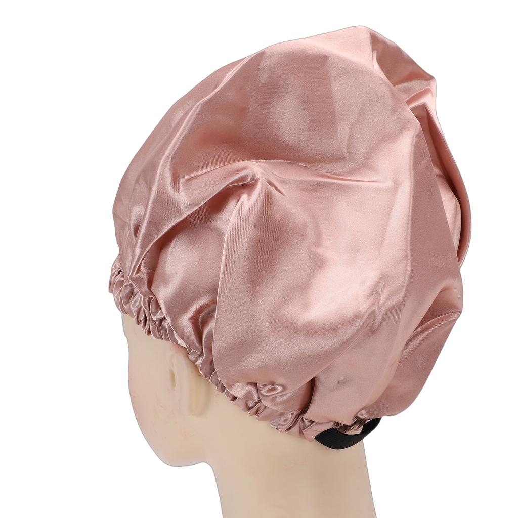 Sleep Cap Double Layer Adjustable Champagne and Beige Slick Finish Breathable Night Sleeping Hair Bonnet