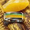 Fashion 8Mm Men Stainless Steel Rings with Yellow Stone and Turquoise Inlay Rings for Men Women Wedding Band Jewelry Drop Ship