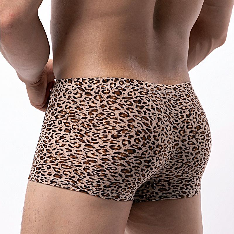 Men's Leopard Print Low-Rise Mesh Boxer Briefs - Sexy & Comfortable Summer Fashion