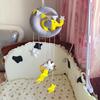 Moon Swan DIY Baby Rattles Mom Handmade Toy Rotating Crib Mobiles Holder Bed Wind-up Musical Box
