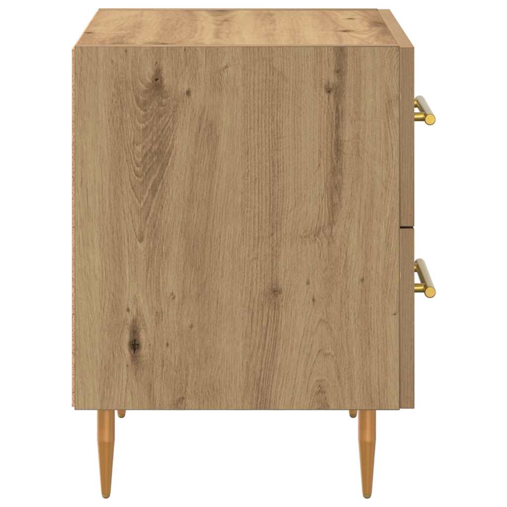 Nightstand Set of 2 Artisan Oak Finish 40 x 35 x 47.5 cm Engineered Wood