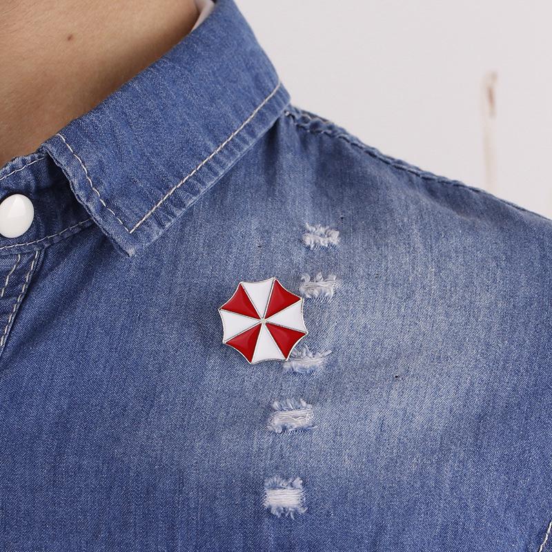 Protective Umbrella Brooch Badge, Small Red Umbrella Shaped Brooch, Exquisite And Versatile Clothing Pin Accessories