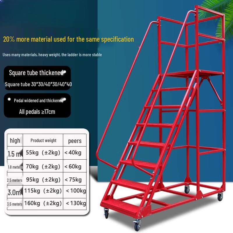Detachable Warehouse Picking Ladder Cart