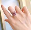 Longlongjin 925 Silver 7.5 Carat Rouge Pink Lotus Women's Ring
