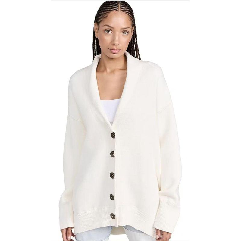 

FP Fashion Casual Knit cardigan Sweater Women clothes Top Multicolor White XL