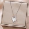 Women's European & American Style Abalone Shell Zircon Heart Necklace