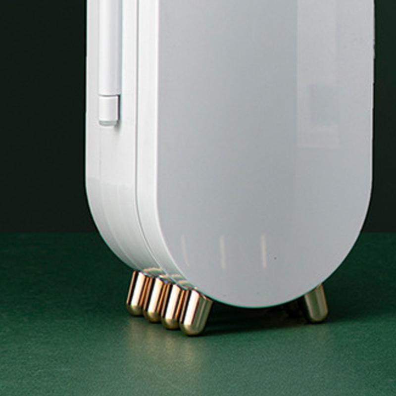 Schmuckaufbewahrungsbox Faltbares Spiegeldesign Kunststoff Metall Halskette Schaufensterständer für Zuhause Schaufenster Perlweiß