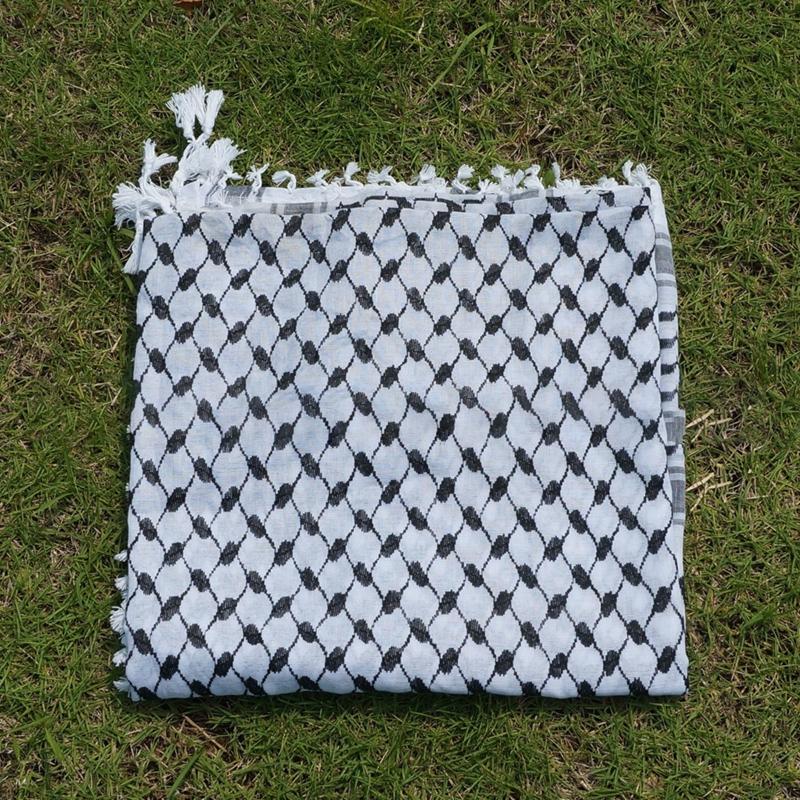 Keffiyeh Scarf Shemagh Desert Keffiyeh for Head Neck Scarf Military Shemagh Desert Scarf Arab Wrap Arab Turban Muslim H