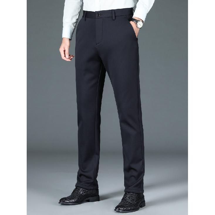 Зимние новые плюшевые толстые мужские повседневные брюки прямого кроя — фото 3