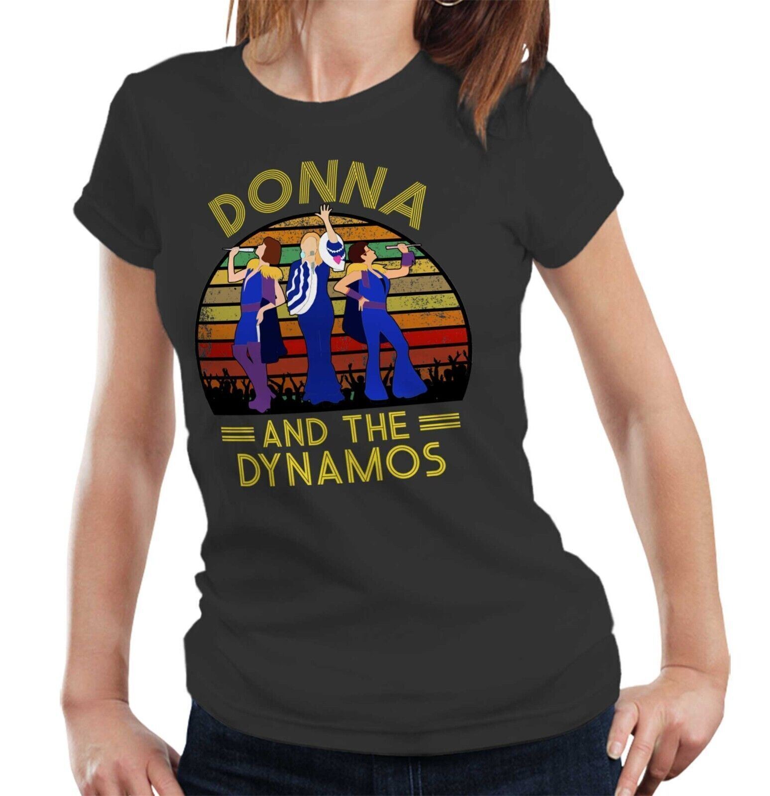 Футболка Donna And The Dynamos Полуприлегающая Женская Mamma Mia Музыка L
