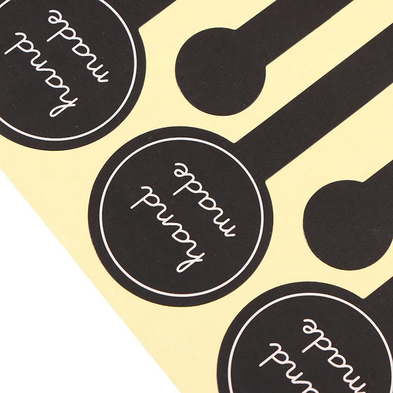 100Pcs Adhesive Long Style Handmade Cake Packaging Sealing Label Kraft Sticker