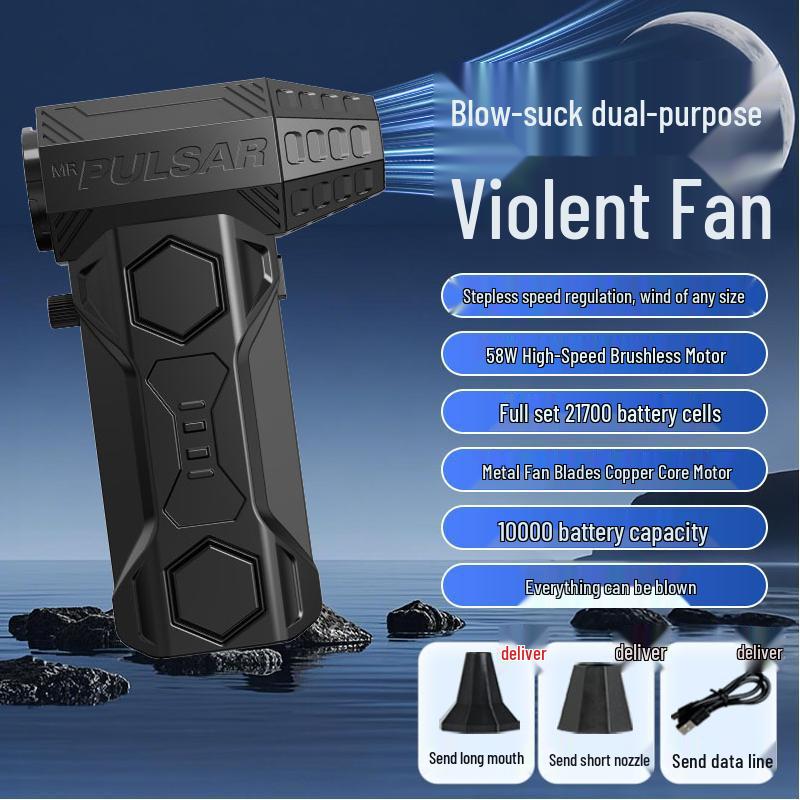 

High-Speed Turbo Handheld Blower: 580,000 RPM Multifunctional Outdoor Fan and Duster.