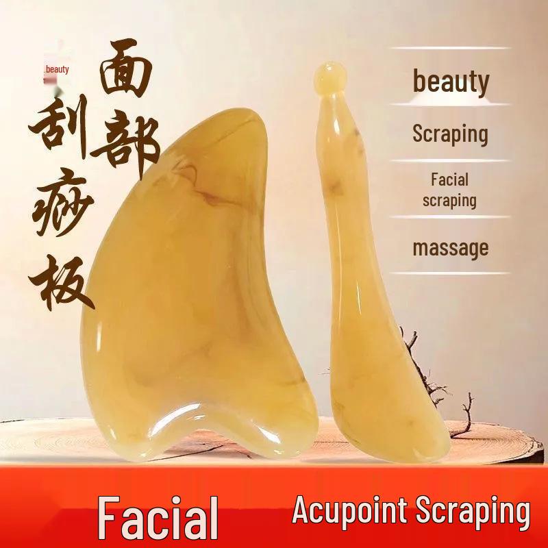 Gua Sha Gesichtsschönheit Augenmeridian Schabewerkzeug - Nicht-Ox-Horn Universeller Gesichts- & Körperabzieher