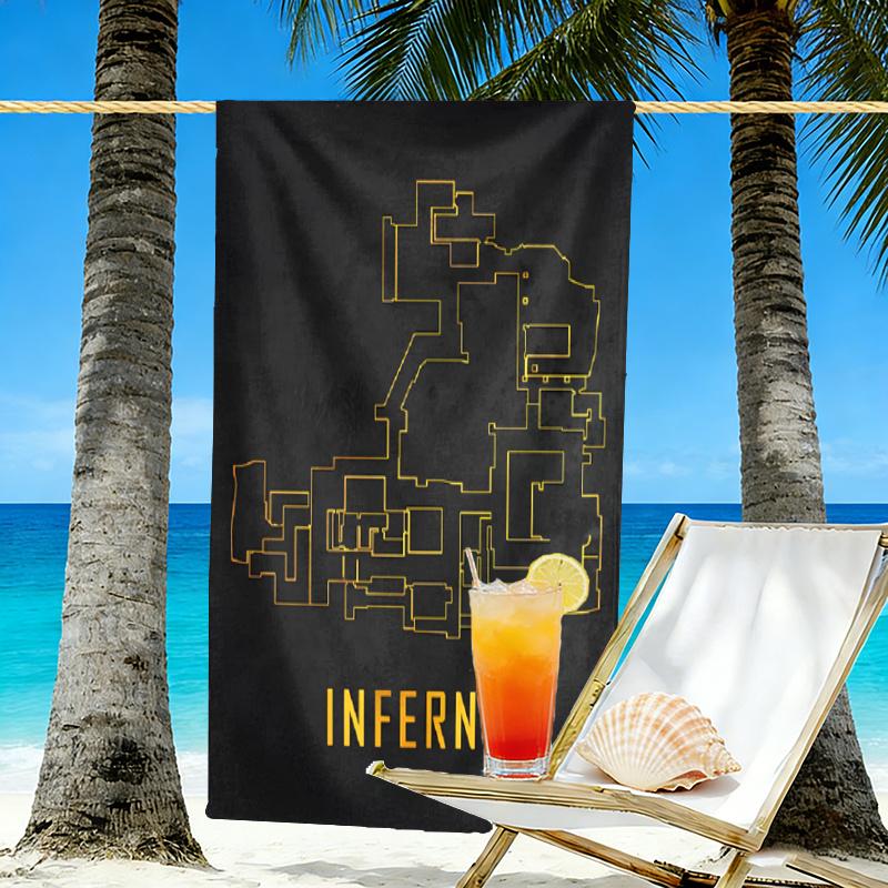 Counter Strike Print Beach Towel Design, Soft, Lightweight. for Home Bathroom, Spa, Pool, Yoga, Surfing, Camping, Gift for Family, Friend