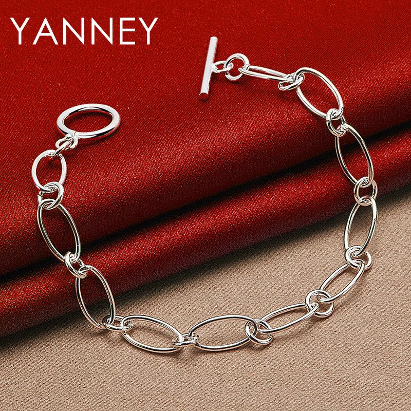 925 Sterling Silber 8 Zoll Exquisites Klassisches Armband Damen Modeaccessoire Hochzeitsfeier Gastgeschenk Schmuck