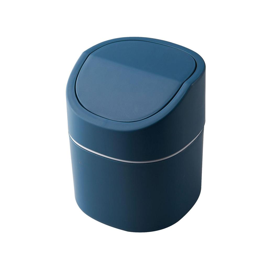 Compact Flip-Top Desktop Trash Can with Lid for Home or Office