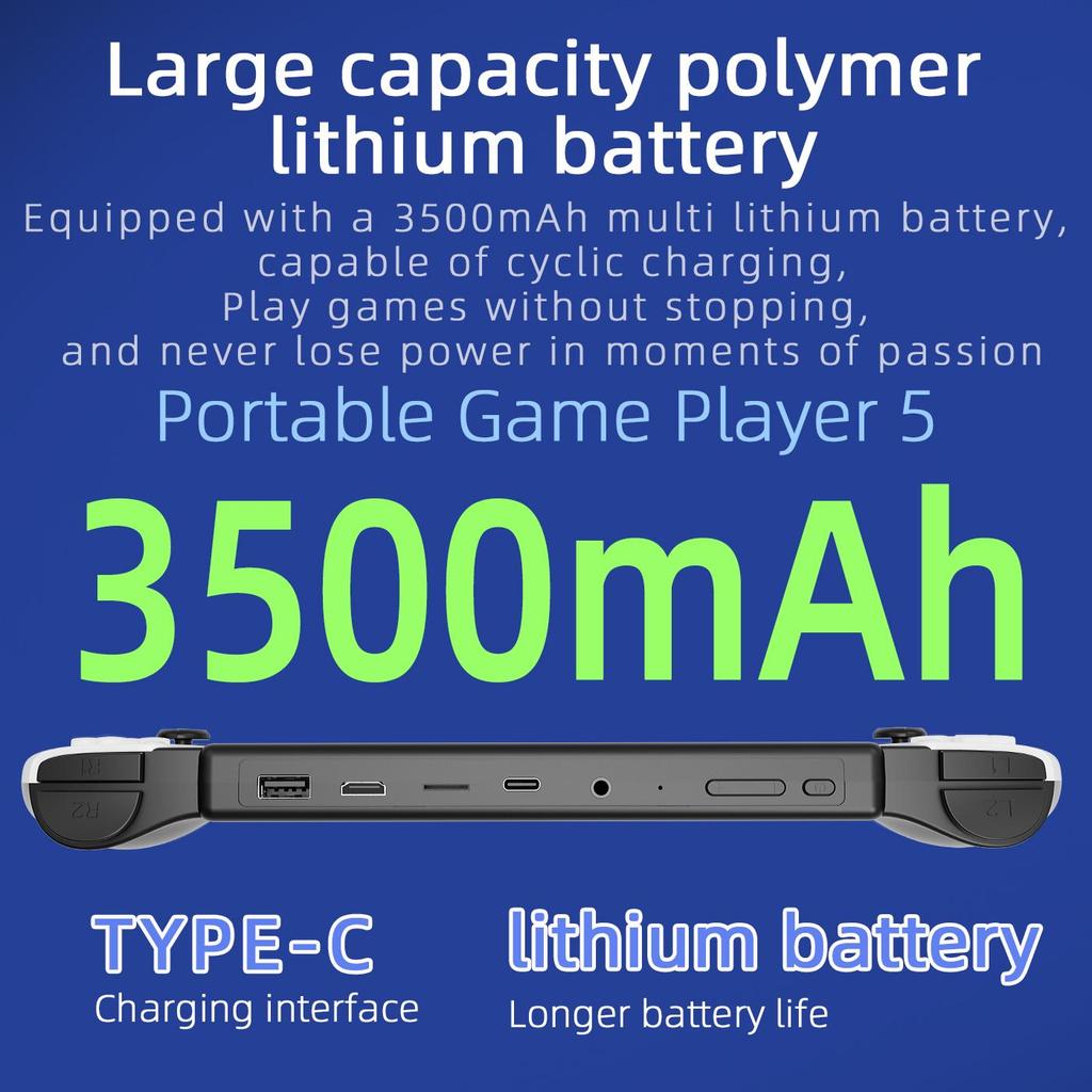 PS5 Handheld Open-source Game Console, High-definition Arcade, Supports Two Player Battles and Dual Controller Consoles