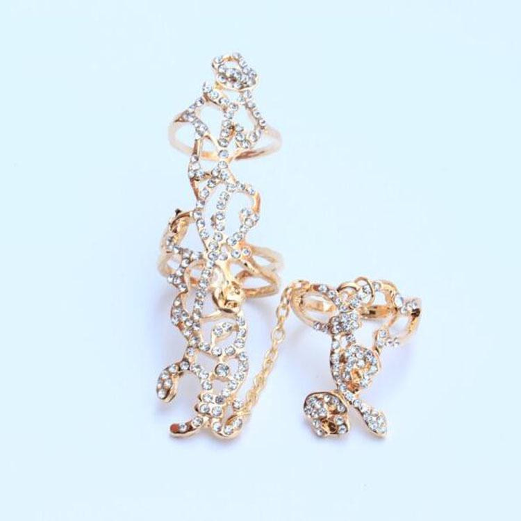 Korean Style Sweet Crystal Rose Flower Ring for Women