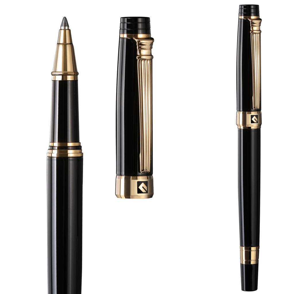 Kulepenn Kvinner 24K gull ferdig fantastisk Luksuspenn Schmidt Ink Best Rollerball Pen Gavesett for Premium Bursdagsgave Gave Lakk med 24