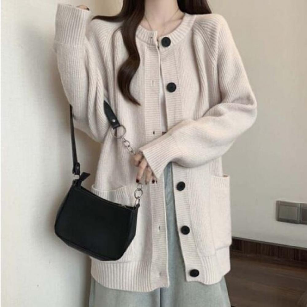 Navava Casual Simple Daily Long Sleeve Knit Cardigan Nk2488
