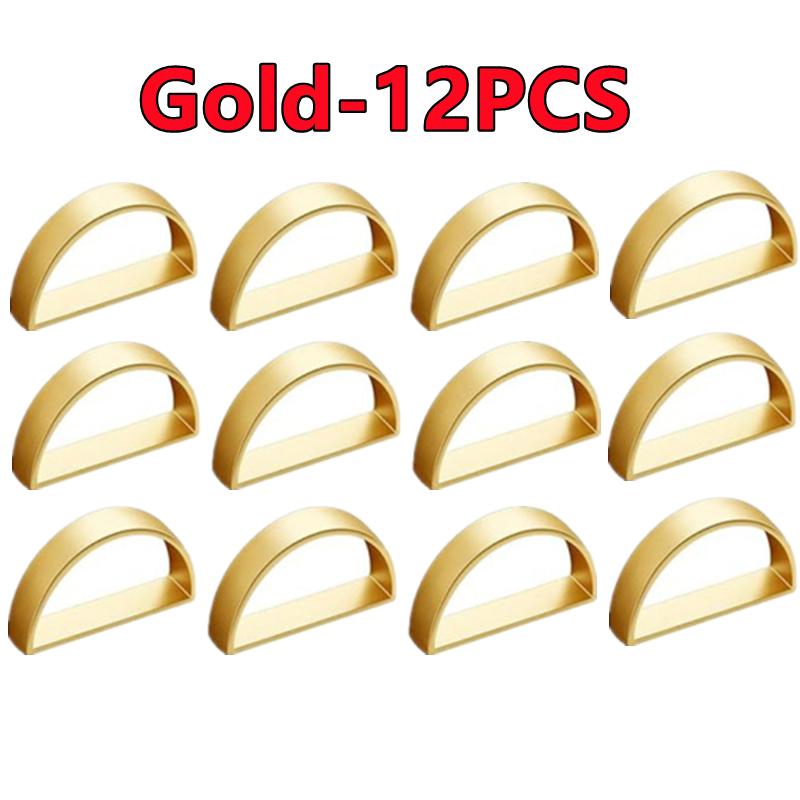 Najnowsze 12-2 szt. Metalowe Pierścienie na Serwetki w Kształcie Litery D Stojak na Serwetki Stołowe Dekoracja Stołu na Przyjęcie Urodzinowe Weselne Boże Narodzenie Kolację Pierścienie na Serwetki