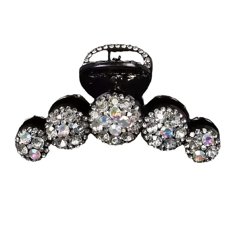 Stylish Fine Rhinestone Shark Clip Elegant Back Head Hair Claw Clip Mixed Color Large Grab Clip
