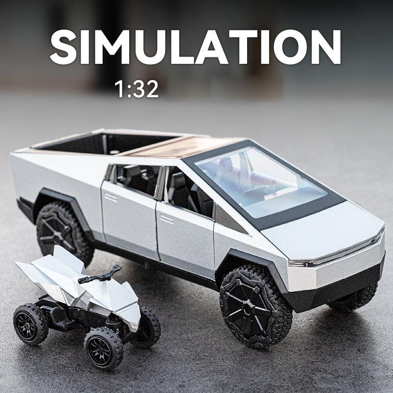 1:32 Truck Toy Off-road Alloy Car Diecast Metal Model Sound and Light Pull Back Toy Children's Toy Kids Gift Birthday