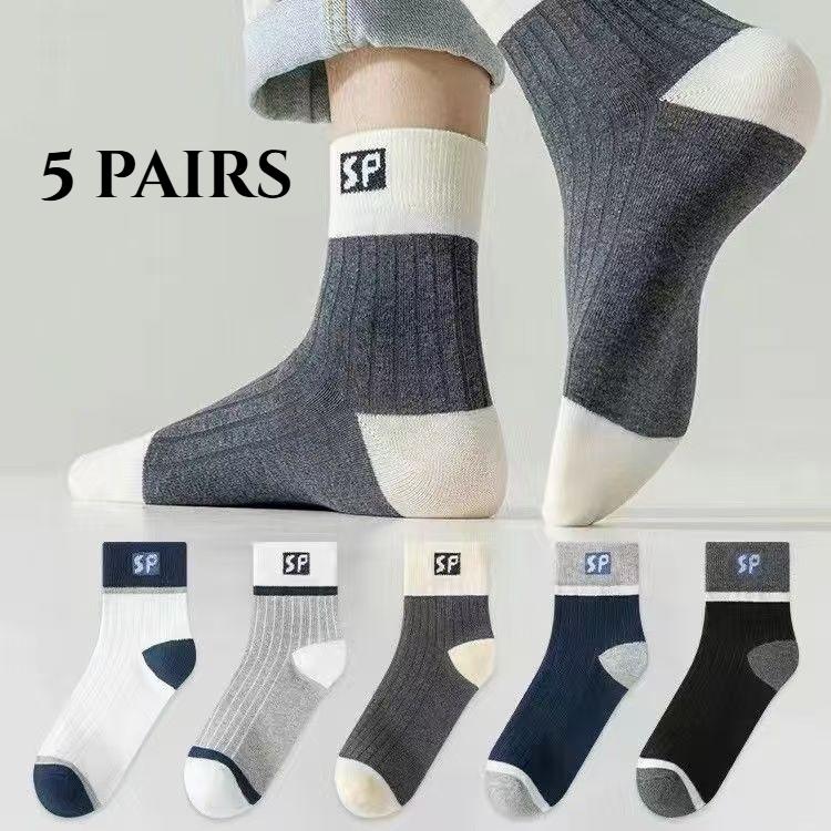 5/10 Paar Herren Frühling und Sommer Schweißabsorbierende Atmungsaktive Baumwollsocken Herren Mittelrohrsocken Vielseitige Sportsocken