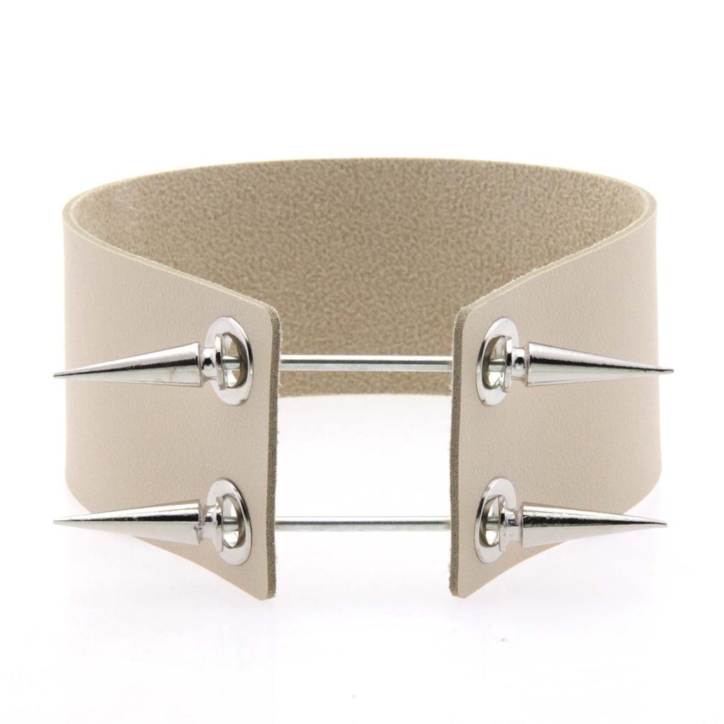 Alloy Spike Leather Choker, Rock Punk Harajuku Spiked Clavicle Necklace