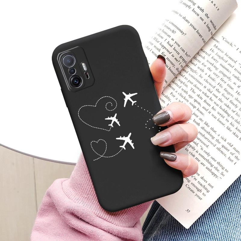 

Flower Phone Case For Xiaom Mi 11T 11 T Pro Funda Cute Heart Cartoon Owl Xiaomi 11 Lite 11 Pro Matte Soft TPU Back Cover Bumper Mi 11 Lite