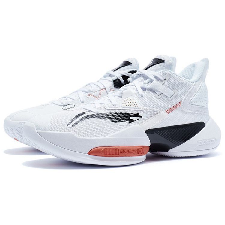 Li-Ning Air Strike 8 Shock Absorption Anti-Slip Wear-Resistant Mid-Top Basketball Shoes Men Sneakers White Black ABPR035-4