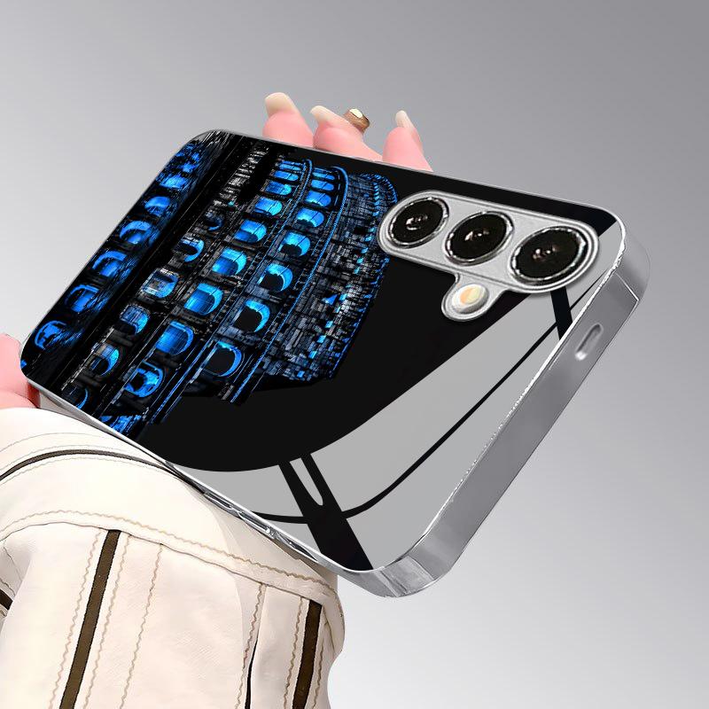 Colosseum Pattern 2D Phone Case for Samsung S26 S25 S24 S23 S22 S21 S20 A56 A36 A16 - Electroplated Glass Protective Cover