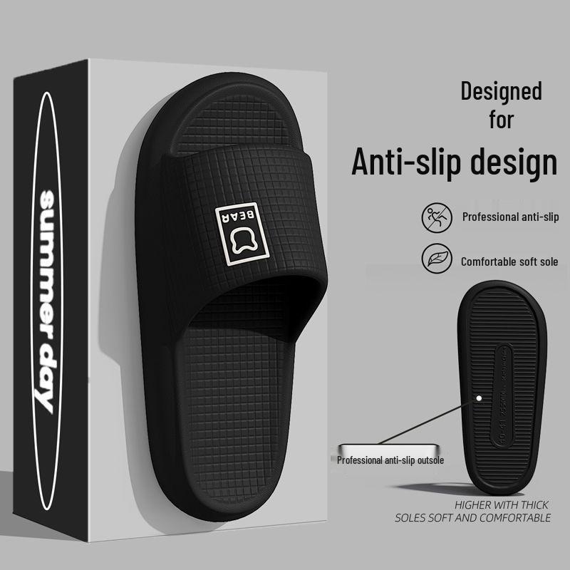 Men's Deodorant Non-Slip PVC Summer Slippers for Bathroom
