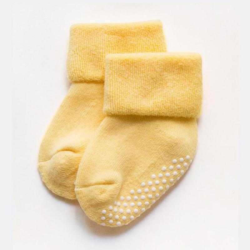 2 Paar Neue dicke Baby-Kleinkind-Socken für Herbst und Winter Baumwolle rutschfest Baby-Boden-Fußsocken