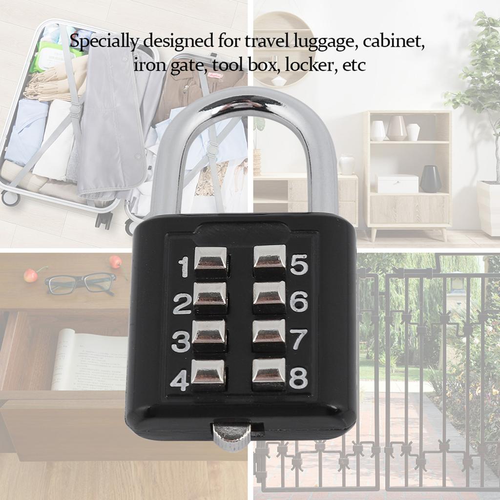 8 Digit Combination Code Padlock Security Password Lock for Travel Suitcase Luggage
