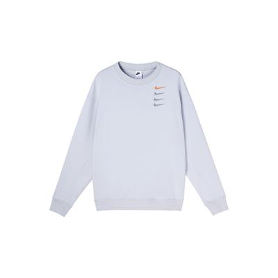 Sudadera de Felpa Francesa con Cuello Redondo y Bordado Swoosh para Hombre Tops Platino DB9408-043