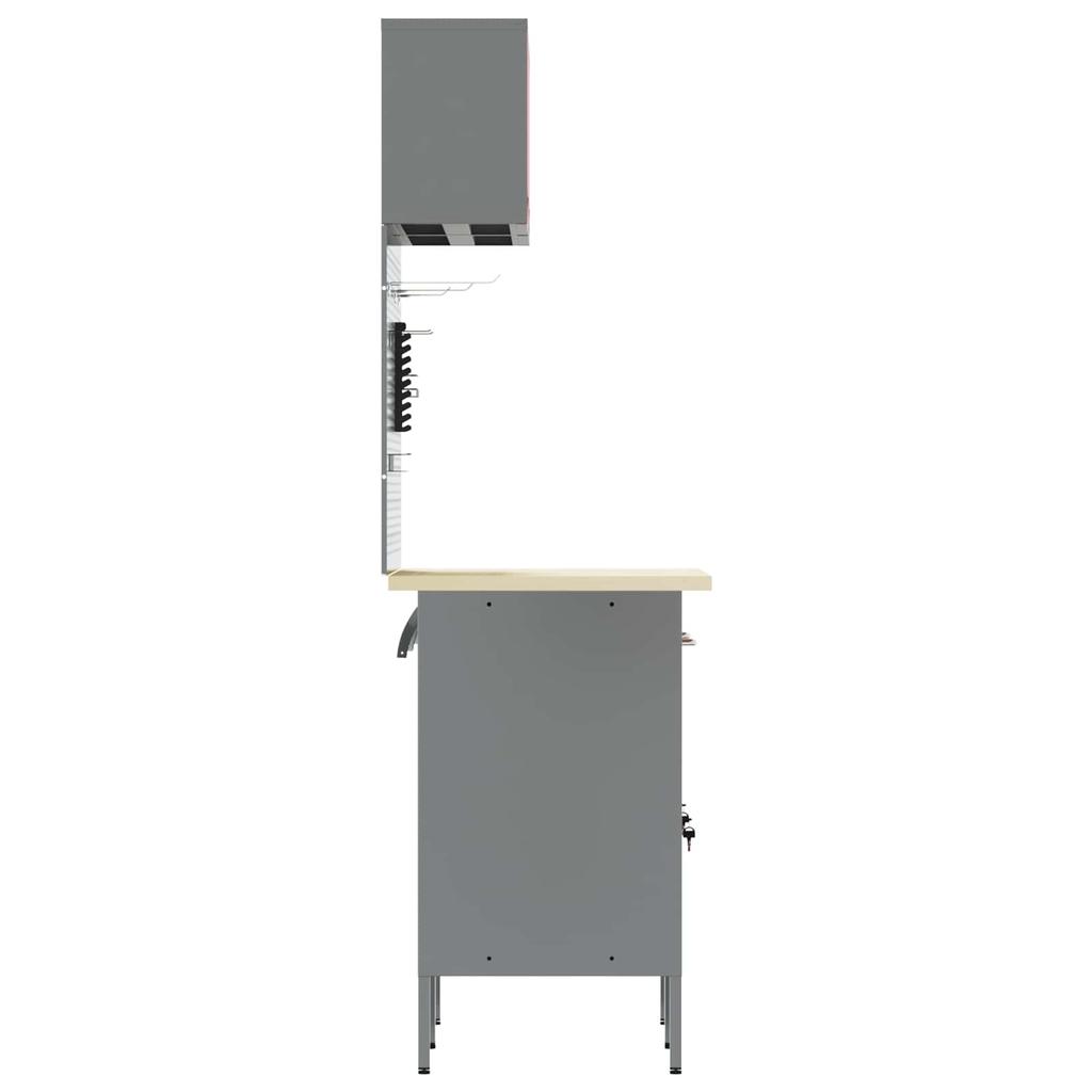 Workbench Cabinet Set with Drawers and Shelf 6 pcs Red