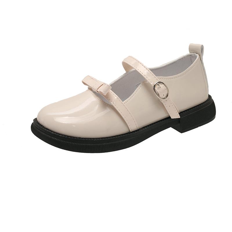 

Mary Jane Shoes Women s 2025 Spring New College Style Thick-soled Shallow Mouth Single Shoes One-word Buckle Bow Small Leather Shoes 40 білий