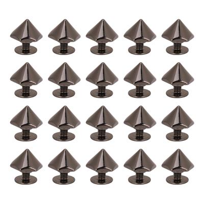 20PCS Binding Rivets 10mm Hexagonal Cone Rivet and Crossed Screws for Leather Belt Handbag Clothing