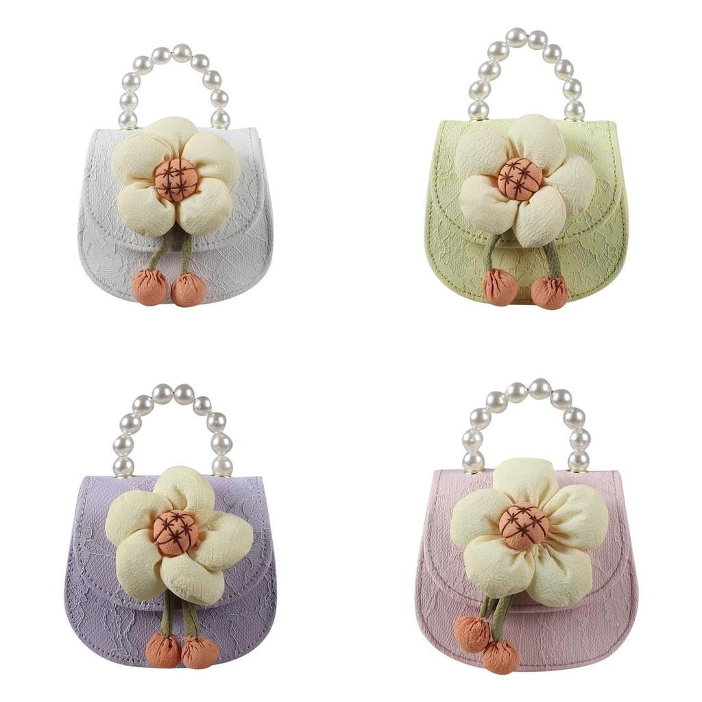 Stylish Mini Children's Handbag With Pearl Details And Trendy Chain Strap For Fashionable Kids
