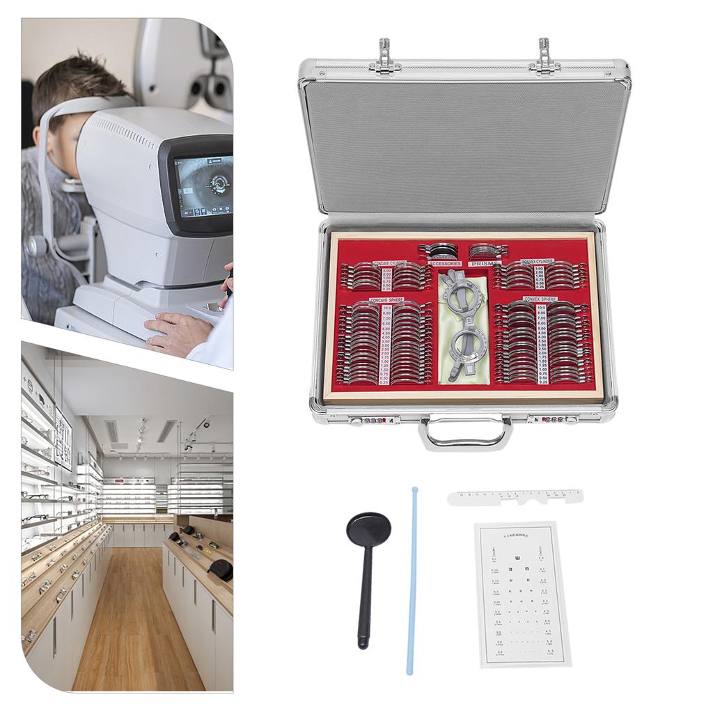 104pcs Optical Trial Lens Set Kit Trial Lens Set Kit Metal Lens Set For Applications Including Farsightedness, Nearsightedness