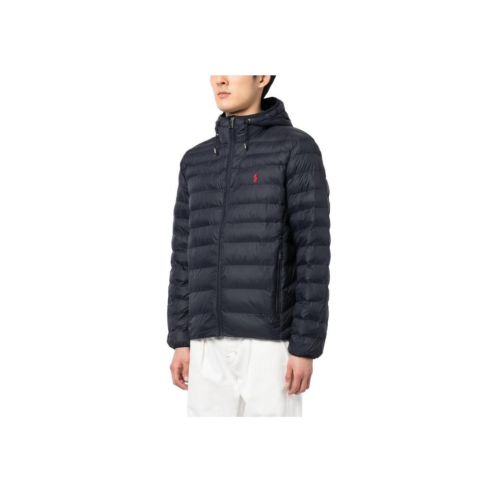 Polo Ralph Lauren SS23 Solid Color Logo Embroidered Quilted Pilot Cotton Jacket Men jackets Navy-Blue 710847097-004