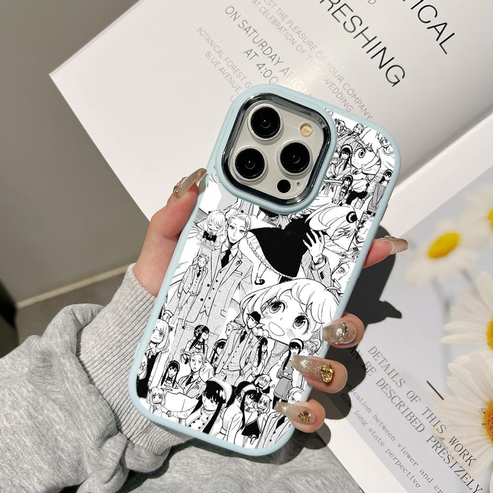 Ae98 SPY×FAMILY Anime Art Phone Cases for Samsung A13 A32 A53 A04e A54 S24 FE S23 Ultra Infinix Hot 40i Huawei P30 Metal Camera Protective Back Cover
