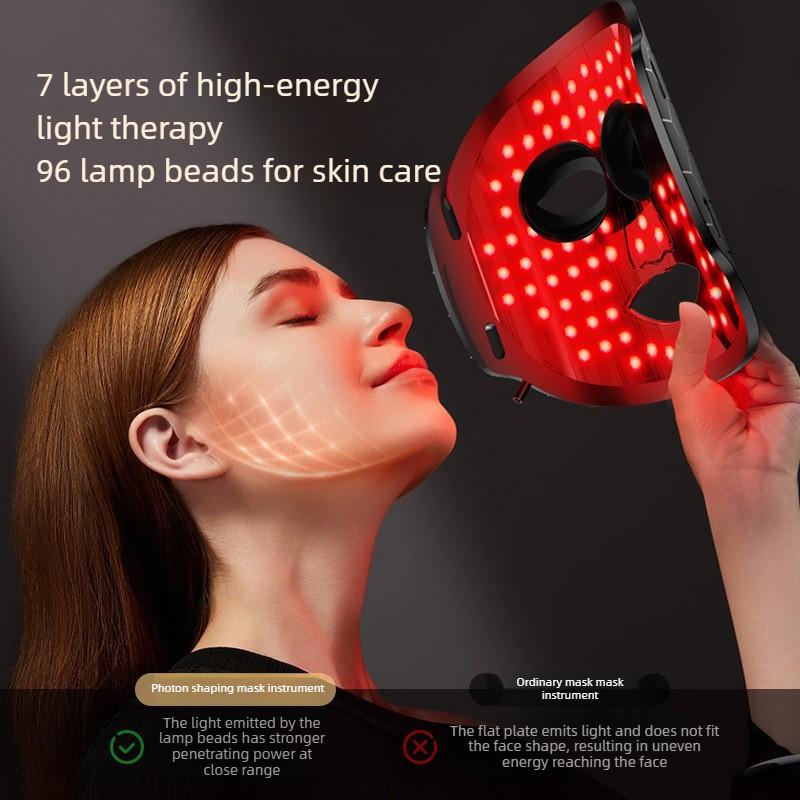 Silicone Color Light Mask Photon Rejuvenation Instrument Beauty instrument Household Face Red Blue Light Beauty Facial Mask