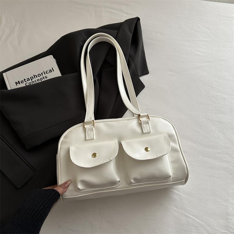 Women S Vintage Bowling Bag Single Shoulder Underarm Handbag